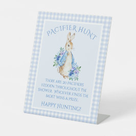 Expositor En L Cute Rabbit Blue Baby Shower