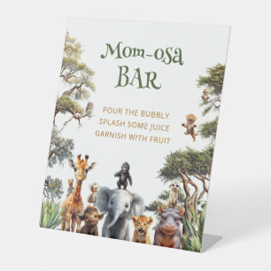 Expositor En L Cute Safari Animals Mom-osa Bar Baby Shower