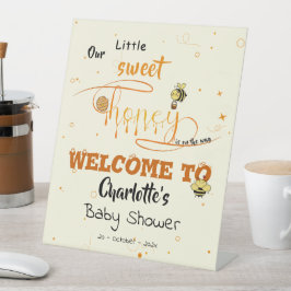 Expositor En L Cute Sweet Honey & Kawaii Eyeball Text Baby Shower