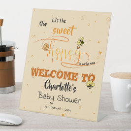 Expositor En L Cute Sweet Honey & Kawaii Eyeball Text Baby Shower