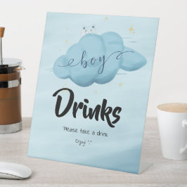 Expositor En L Cute Watercolor Cloud Baby Boy Shower Drinks
