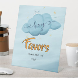 Expositor En L Cute Watercolor Cloud Baby Boy Shower Favors