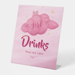 Expositor En L Cute Watercolor Cloud Baby Girl Shower Drinks