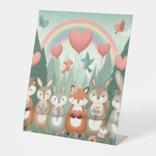 Expositor En L Cute Woodland Creature rainbow valentine