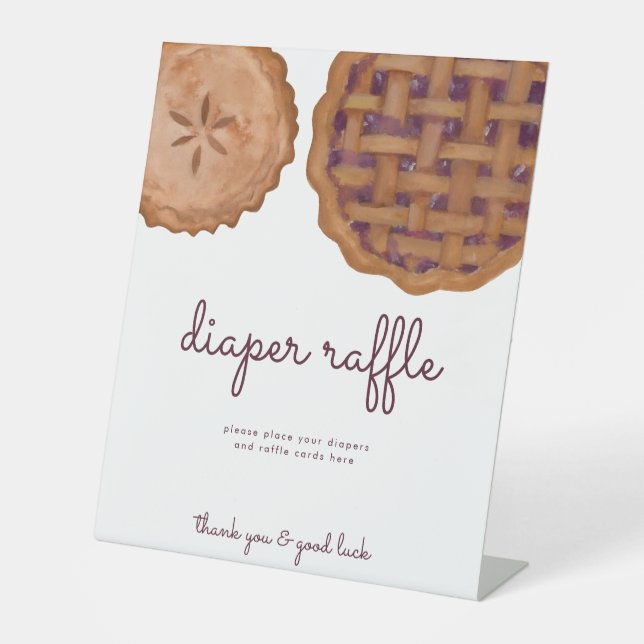 Expositor En L Cutie Pie Diaper Raffle Rótulo Baby Shower (Anverso)
