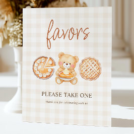 Expositor En L Cutie Pie Gingham Teddy Bear Baby Shower Favors