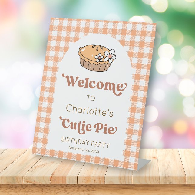 Expositor En L Cutie Pie Pumpkin Birthday Welcome Sign (Subido por el creador)