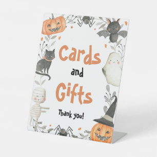 Expositor En L Cuto Halloween Ghost Cards & Gifts Fiesta Rótulo