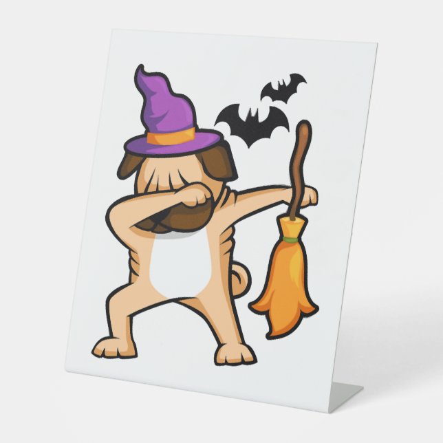 Expositor En L Dabbing Halloween Pug Dog (Anverso)