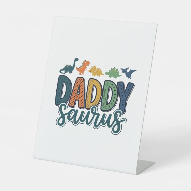 Expositor En L Daddy Saurus Diseño de vector de papá dinosaurio l (Anverso)