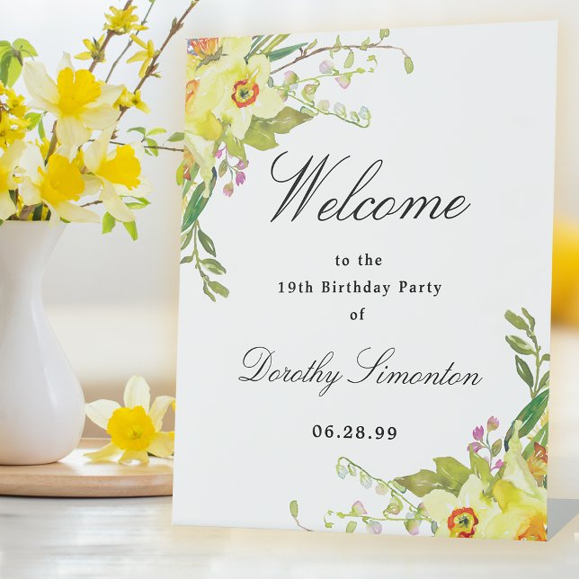 Expositor En L Daffodil Floral 19 cumpleaños bienvenida (Subido por el creador)
