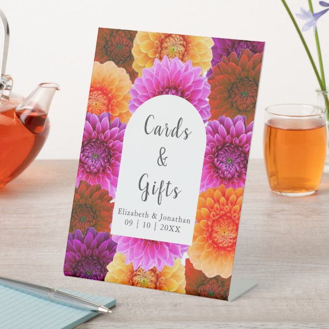 Expositor En L Dahlia Autumn Boda Floral (In Situ)