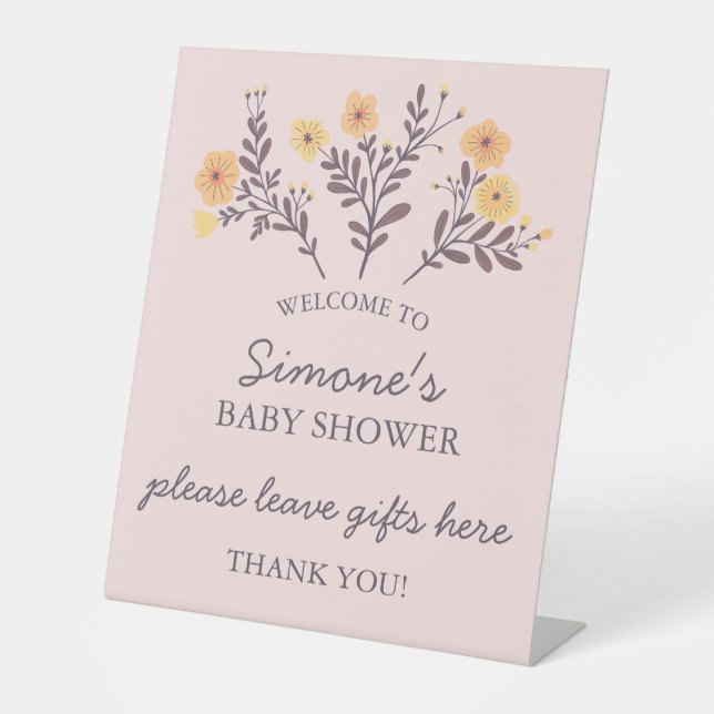 Expositor En L Dainty Florals Elegant Moda PERSONALIZADO BABY SHO (Anverso)