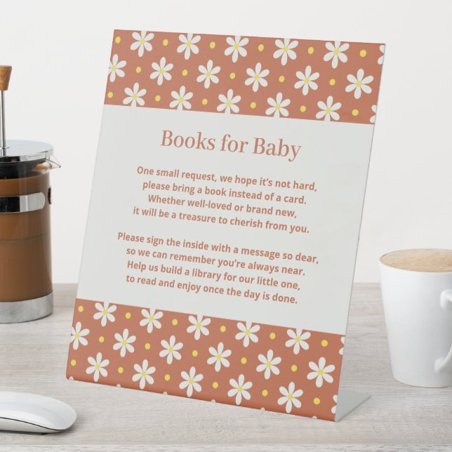 Expositor En L Daisy Baby Shower Book Request (In Situ)