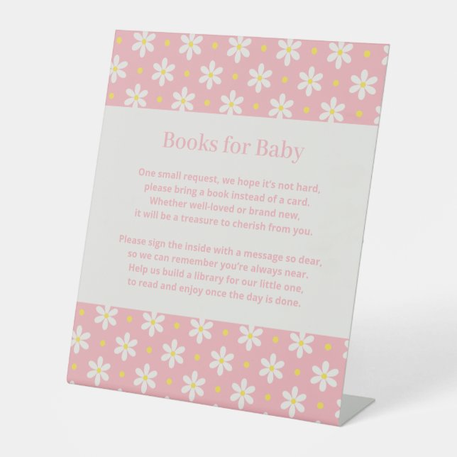 Expositor En L Daisy Baby Shower Book Request (Anverso)