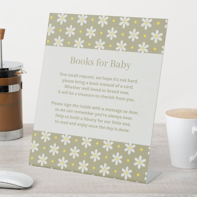 Expositor En L Daisy Baby Shower Book Request (In Situ)