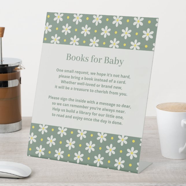 Expositor En L Daisy Baby Shower Book Request (In Situ)