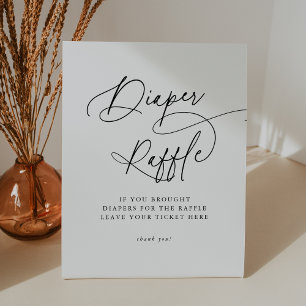 Expositor En L DARCY Sencillo negro Baby Shower Diaper Raffle