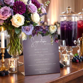Expositor En L Dark Moody Purple & Lavender Floral Modern Wedding