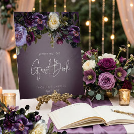 Expositor En L Dark Moody Purple Lavender Floral Wedding Guest