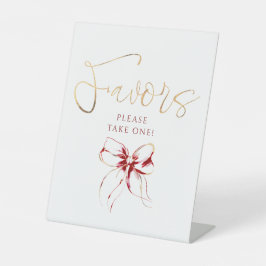 Expositor En L Dark Red and Gold Bow Bridal Shower Favors