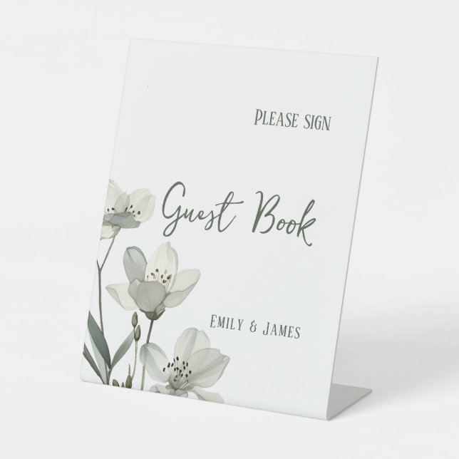 Expositor En L Dark Sage Green Botanical Wedding (Anverso)