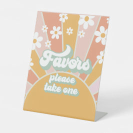 Expositor En L de Favores para Baby Shower Retro Groovy Baby