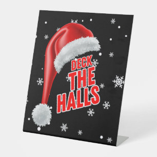 Expositor En L Deck The Halls Colección Nieve Rótulo Pedestal