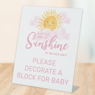 Expositor En L Decoración de bloque para baby shower Rayo de sol