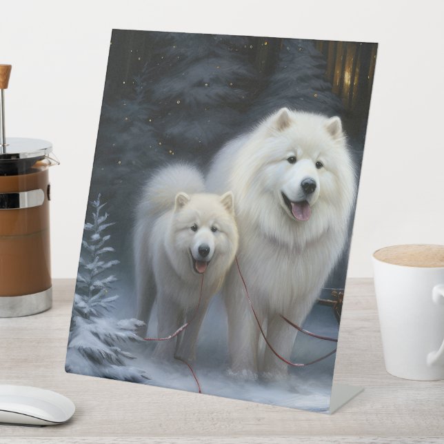 Expositor En L Decoración de los Navidades Samoyed Snowy Sleigh (In Situ)