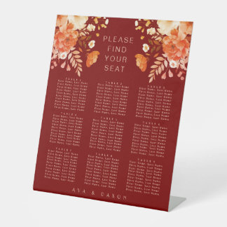 Expositor En L Deep Burgundy Boda Floral Asiento