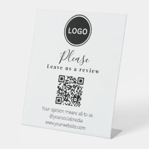Expositor En L Dejarnos una revisión   Código QR Tarjeta de prese