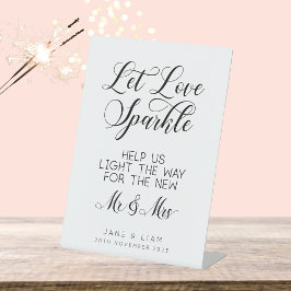Expositor En L Dejen que el amor se paralice, Boda Rótulo Sparkle