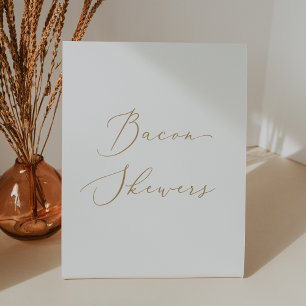 Expositor En L Delicada caligrafía de oro simple Skewers de tocin