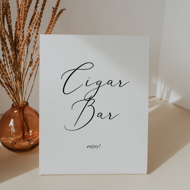 Expositor En L Delicada caligrafía negra Boda Cigar Bar (Subido por el creador)
