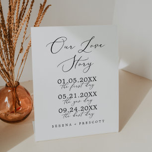 Expositor En L Delicada caligrafía negra nuestra Boda de historia