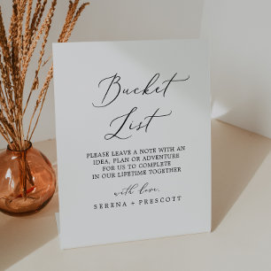 Expositor En L Delicada lista de cubo de Boda de caligrafía negra
