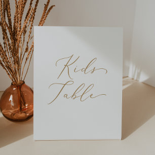 Expositor En L Delicada tabla de niños Bodas de caligrafía de oro