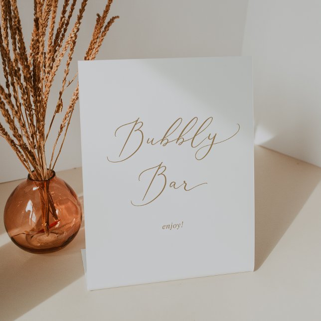 Expositor En L Delicado Boda de caligrafía de oro Bubbly Bar (Subido por el creador)