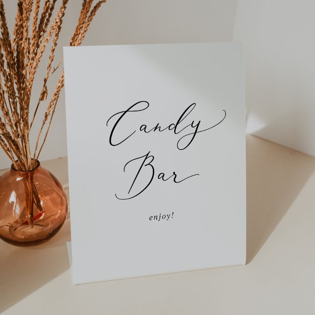 Expositor En L Delicado Boda de caligrafía negra Candy Bar (Subido por el creador)