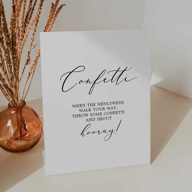Expositor En L Delicado Boda de caligrafía negra Confetti Toss (Subido por el creador)