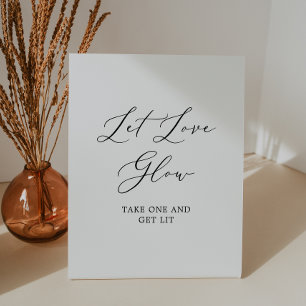 Expositor En L Delicado Boda de caligrafía negra deja que el amor