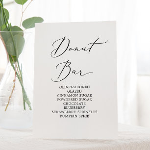 Expositor En L Delicado Boda de caligrafía negra Donut Bar