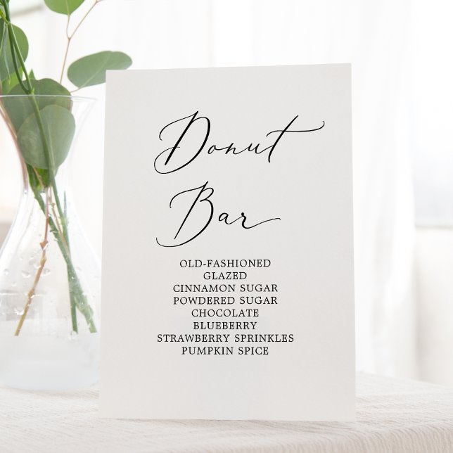 Expositor En L Delicado Boda de caligrafía negra Donut Bar (Subido por el creador)