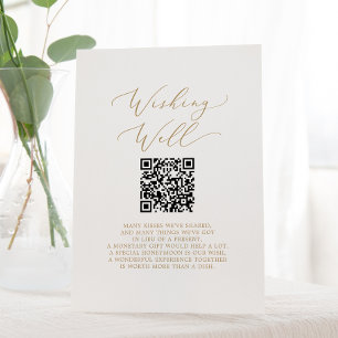 Expositor En L Delicado Boda de código QR de oro deseando lo mejo