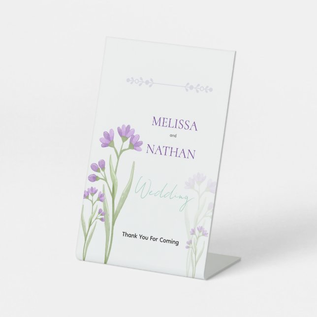 Expositor En L delicado flores violetas  (Anverso)