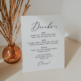 Expositor En L Delicado menú Boda de caligrafía negra