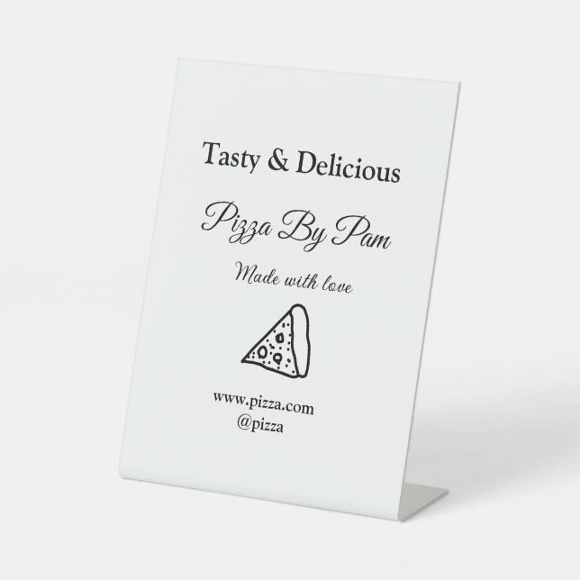 Expositor En L Delicioso restaurante pizzería café hecho con amor (Anverso)