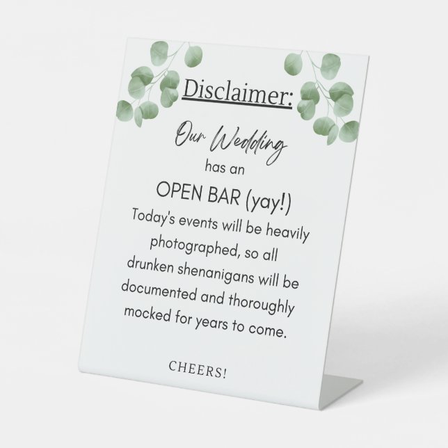 Expositor En L Descargo de responsabilidad de la barra (Anverso)