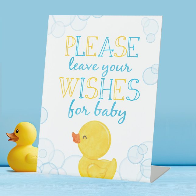 Expositor En L Deseos de Baby Rubber Duck Baby Shower (Wishes for Baby Rubber Duck Baby Shower Advice for Baby Sign)